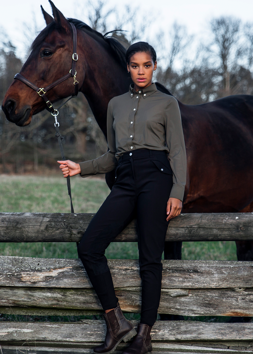 Black classic knee patch breeches - relaxed fit I Aisling Equestrian ...